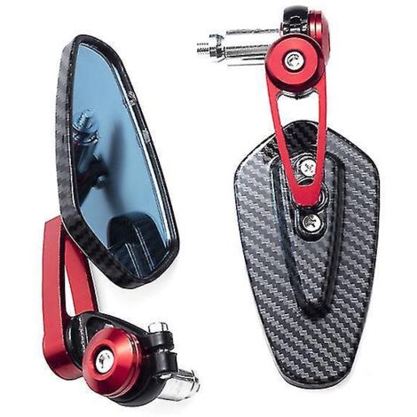 Rétroviseur de guidon moto 7/8" 22 mm, rétroviseur latéral pour Kawasaki Z125 Pro Z650 Z750 Z800 Z900 Z1000 ER6n ER6 - Rouge