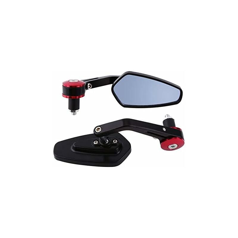 Rétroviseurs - Rétroviseurs latéraux arrière universels pour Moto en Aluminium de 7/8 po à l'extrémité du Guidon(Rouge)