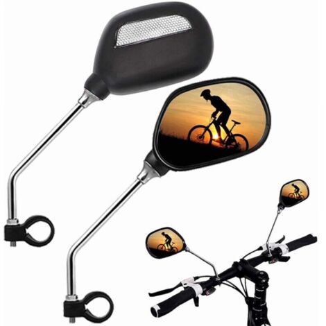 Rétroviseur de vélo, équipement d'équitation en plein air, avertissement de sécurité, réflecteur plat, miroir de recul pour vélo électrique de montagne