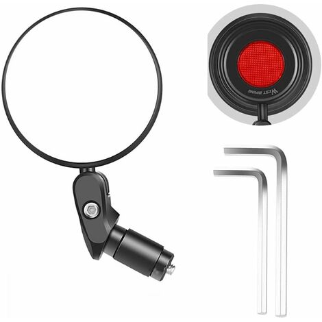 Rétroviseur de Vélo Miroir Convexe 360 Degrés Ajustable Rétroviseur pour Guidon de Vélo pour Vélo de Route, Vélo de Montagne (Noir, 15x8.7)