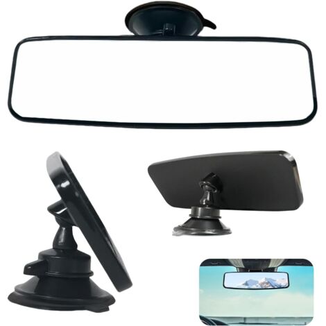 Rétroviseur Intérieur de Voiture avec Ventouse, Miroir Panoramique Universel, Installation Facile, Vision Claire et Étendue, Idéal pour SUV, Camions, Voitures - 200 x 60 mm