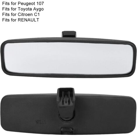 Rétroviseur intérieur — Modèle C1 — Rétroviseur de voiture, miroir intérieur avec boîtier en ABS (Réf. pièce : 814842), Compatible avec les modèles 107/206/106