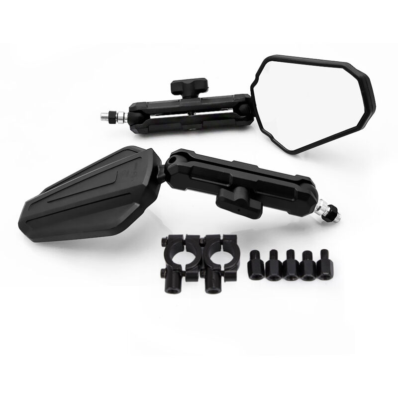 Rétroviseur moto pliable 8 mm 10 mm, vis 7/8", rétroviseur latéral pour guidon de moto, compatible avec les vélos électriques de rue et tout-terrain,
