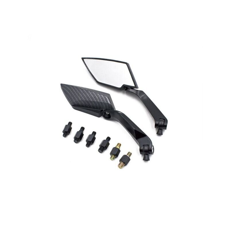 Rétroviseur moto rétroviseurs moto universels aluminium noir 1 paire