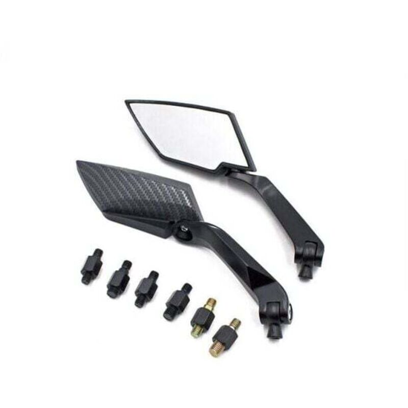 Image of ZVD - Rétroviseur moto rétroviseurs moto universels aluminium noir 1 paire