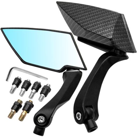 Rétroviseur pour Moto Rétroviseurs Universel Moto Aluminium Noir 1 paires