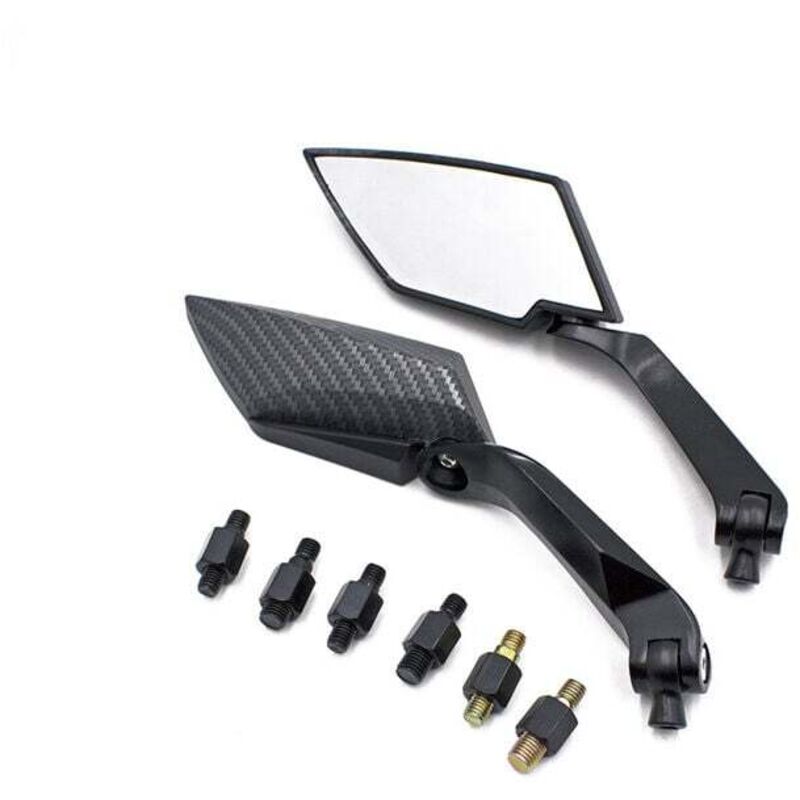 Rétroviseur pour Moto,Rétroviseurs Universel Moto Aluminium (Noir) 2pcs (1 paires)