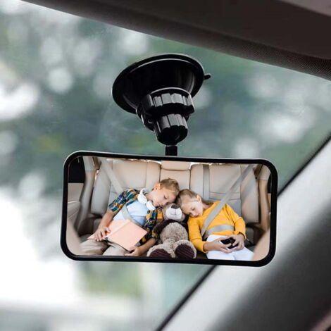 Rétroviseur pour voiture bébé, rétroviseur de sécurité haute définition rotatif à 360°, avec ventouse, moniteur de recul grand angle, type universel anti-vibration, accessoire cosmétique automobile po