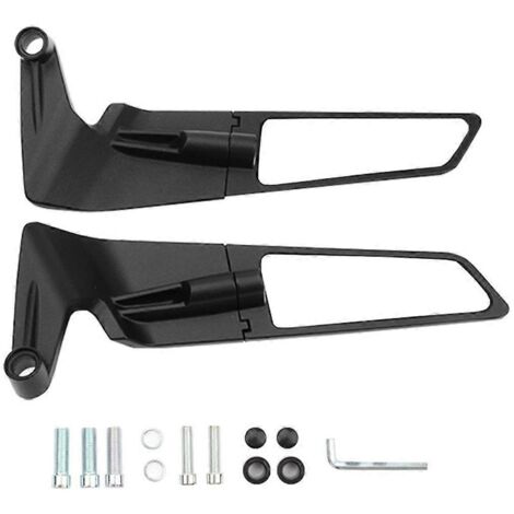 Rétroviseur universel modifié pour moto, aile fixe, noir