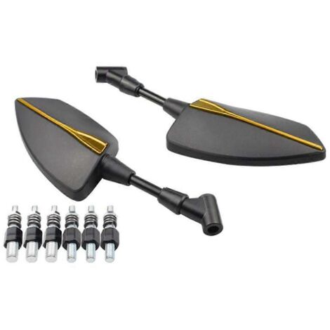 Rétroviseur universel pour moto 10 mm 8 mm, rétroviseur latéral, or