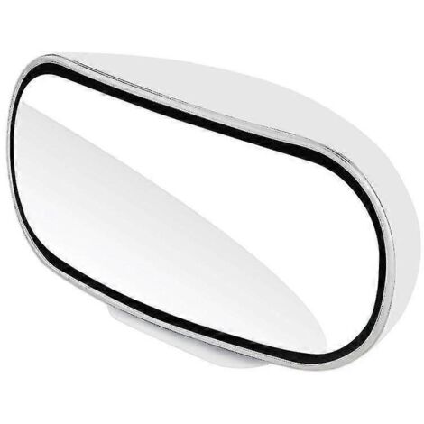 Rétroviseur universel pour voiture, réglable à 360°, grand angle, latéral arrière, avec œilleton auto-adhésif pour le stationnement, rétroviseur auxiliaire - Blanc