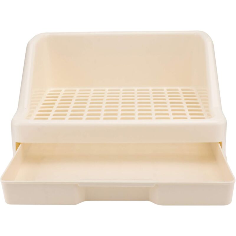 Mowze - Boîte de toilette grand espace lapin sable, avec tiroir, blanc cassé