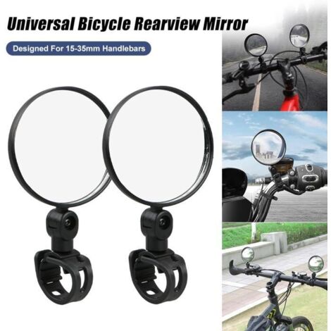 Retroviseur velo-Retroviseur Velo Guidon,Miroirs De Vélo,Retroviseur Trotinette Electrique,Rétroviseur de Vélo Miroir 360° Réglable