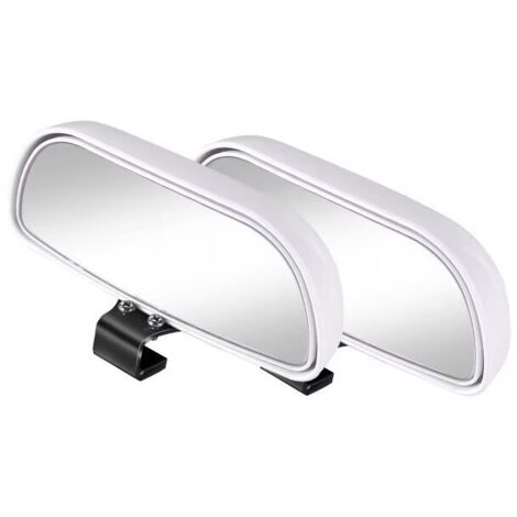 Rétroviseurs D'angle Mort, Retroviseur Conduite Accompagnée, Miroir D'angle Mort Pour Voiture Grand Angle 360 Réglable Rétroviseur, Additionnel Auxiliaire Universel Pour Angle Mort Auto Camion（Blanc）