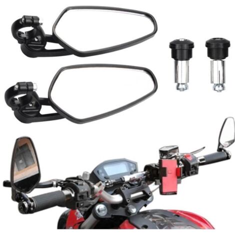 Rétroviseurs de Guidon de Moto Rétroviseurs de Moto pour (noir) .