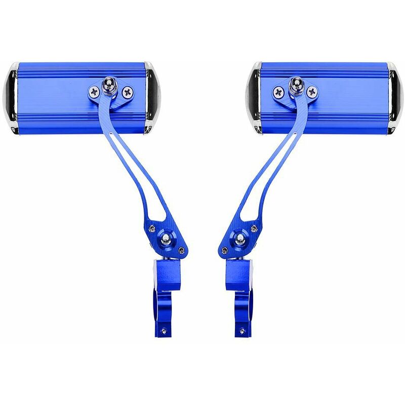 Rétroviseurs de guidon de vélo de montagne (bleu), moto, conversion de vélo, miroirs en aluminium, réflecteurs de sécurité
