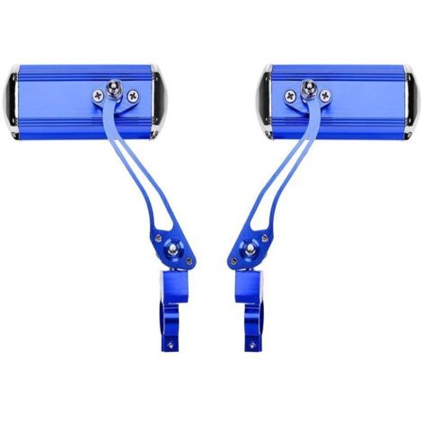 Rétroviseurs de guidon de vélo de montagne (bleu), moto, conversion de vélo, miroirs en aluminium, réflecteurs de sécurité