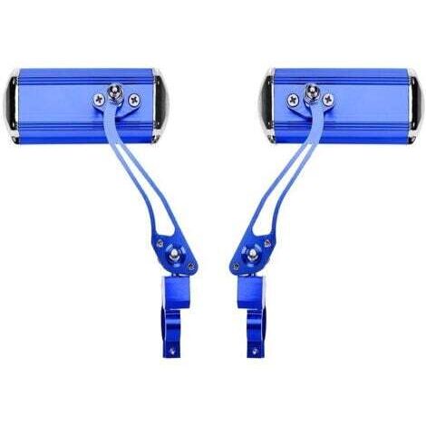 Rétroviseurs de guidon de vélo de montagne (bleu), moto, conversion de vélo, miroirs en aluminium, réflecteurs de sécurité