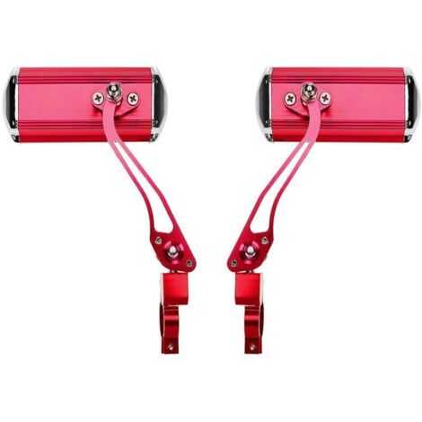 Rétroviseurs de guidon de vélo de montagne (rouge), moto, conversion de vélo, miroirs en aluminium, réflecteurs de sécurité