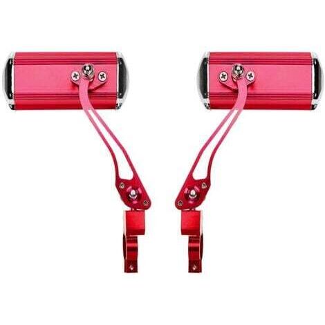Rétroviseurs de guidon de vélo de montagne (rouge), moto, conversion de vélo, miroirs en aluminium, réflecteurs de sécurité