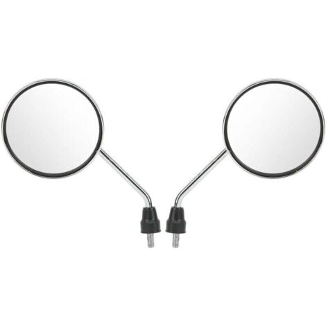 Rétroviseurs de Moto 8mm Filetage Chrome Métal Alliage Rond Guidon Miroir 1 Paire pour Scooter ATV