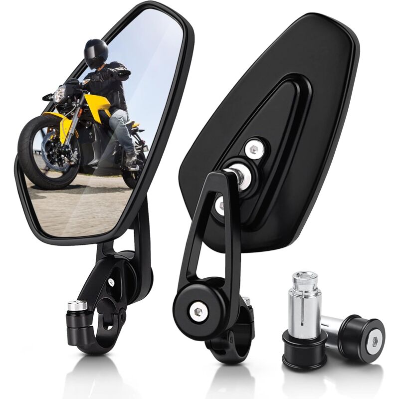 Rétroviseurs de moto, embouts de guidon concaves universels de 7/8 pouces pour motos, haute définition, antidéflagrants, surface de lentille convexe,