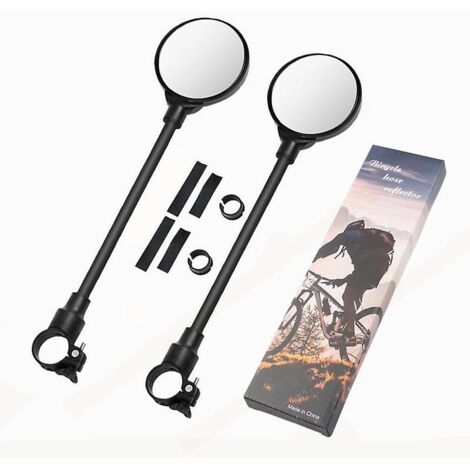 Rétroviseurs de sécurité convexes HD réglables à 360 degrés pour guidon de vélo (1 paire)