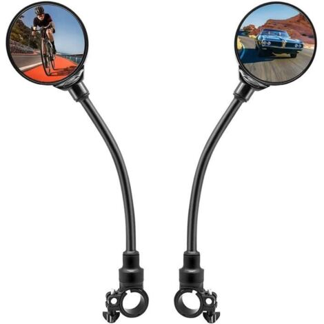 Rétroviseurs de Vélo Rotatifs à 360° - Miroirs de Guidon pour Vélo et Trottinette Electrique - Noir