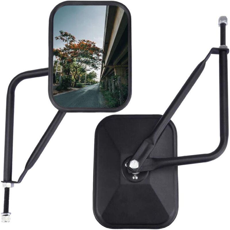 Rétroviseurs de voiture rétroviseurs latéraux portes carrées miroirs pour Jeep Wrangler CJ YJ TJ JK JL Rubicon Unlimited Sport Sahara rétroviseurs