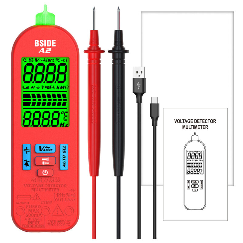 Mini multimètre numérique intelligent BSIDE A2, plage automatique 5 999 points, NCV, testeur universel multifonctionnel portable, voltmètre,