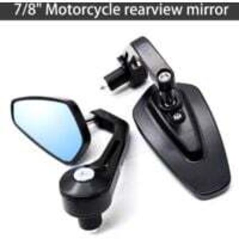 Rétroviseurs Moto 7/8" 22mm Retroviseur Moto Embout de Guidon Anti-Glare Retroviseur Latéraux Moto Yamaha Suzuki Kawasaki