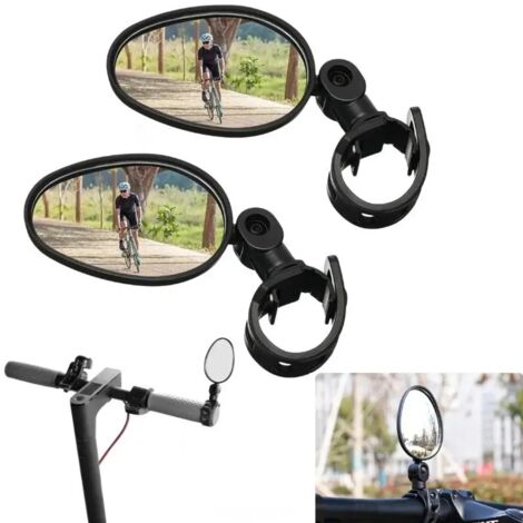 Rétroviseurs pour vélo (2 pièces)  Rétroviseurs pour scooter électrique, ensemble de rétroviseurs de guidon rotatifs à 360°, accessoires de sécurité pour vélos, scooters et motos.