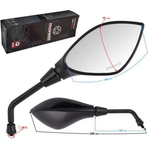 Rétroviseurs R+R (diamètre de filetage 10 mm) pour cyclomoteur - MRT 1106 Noir avec homologation
