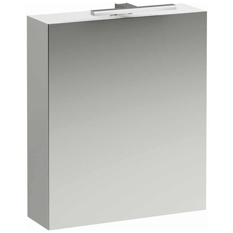 

Retrovisor de base 600 mm, 1 puerta, elemento de luz LED, bisagra a la izquierda, color: Blanco brillante - H4027511102611