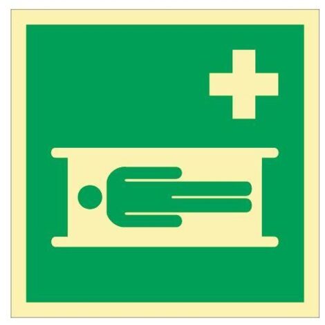 Rettungszeichen ASR A1.3/DIN EN ISO 7010/DIN 67510 L148xB148 mm Krankentrage Folie