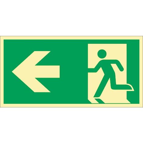 Rettungszeichen DIN EN ISO 7010 L297xB148mm Rettungsweg li.Folie