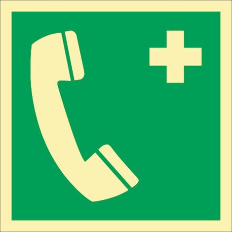 Rettungszeichen L148xB148 mm Nottelefon Folie