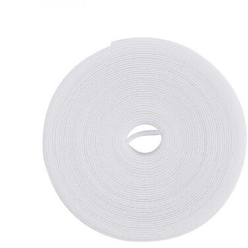 Reusable and versatile cable ties for cable management, 5m x 1.2cm, white