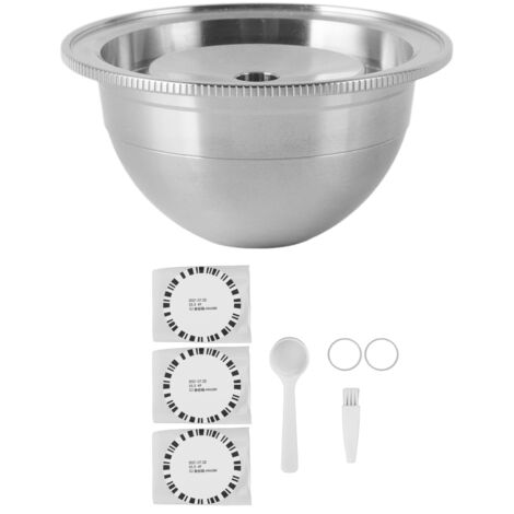 Reusable Coffee Capsule Filter Stainless Steel Refillable Coffee Machine Pod with Spoon Brush