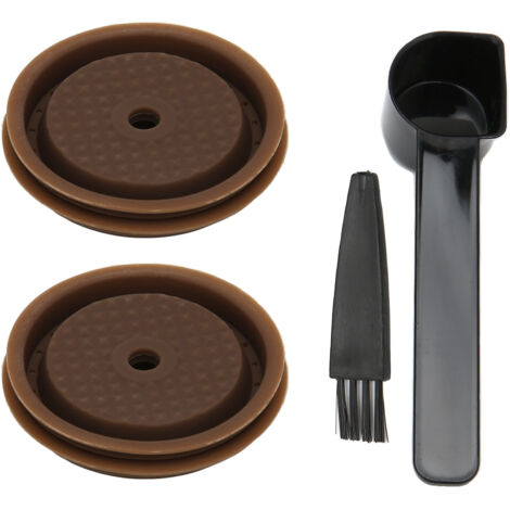 Reusable Coffee Capsule Lid Food Grade Silica Gel Environmental Resilient Lid with Brush Spoon for Vertuoline Pro Coffee Pod