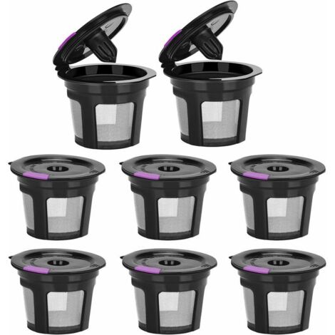Reusable K Cups for Keurig, Refillable K CUP Reusable Coffee Filter - 8 Pack, Black