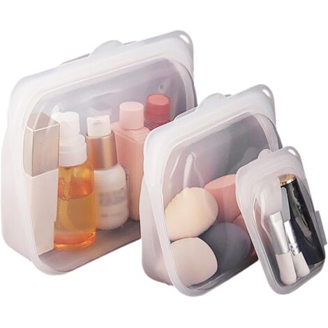 Reusable Sandwich Bags, 3 Pieces Silicone Storage Pouches, Airtight Food Container Bags for Meal Prep, Lunch, Travel, Meat, Cheese, Vegetable, Fruit, Snacks
