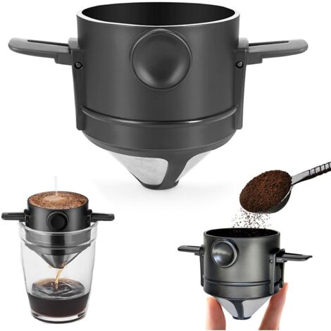 Reusable Stainless Steel Coffee Filter Paperless Foldable Dripper