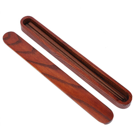 Reusable Wooden Chopsticks Portable Tableware Gift Set Kitchen Utensils for Eating with Box(Pulling Dark Color Chopstick Box Chopsticks )