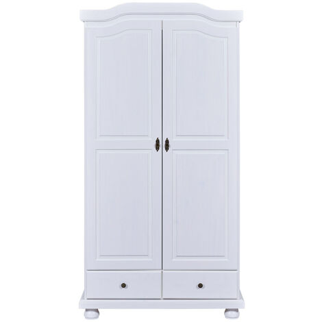 Reusal Armoire 2 portes, 2 tiroirs, blanc.