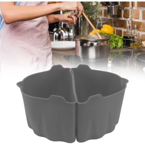 Réutilisable Diviseur Liner Silicone Casserole 6-7QT Gris Deux Lignes Protéger Fond Sans Gratte Cuisson Douce Plaque Casserole Deux Plats Pot Ligne Séparation