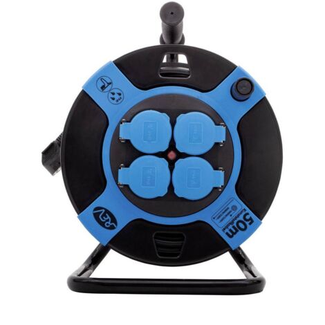 REV 0010118812 Avvolgicavo 50.00 m Nero Spina schuko