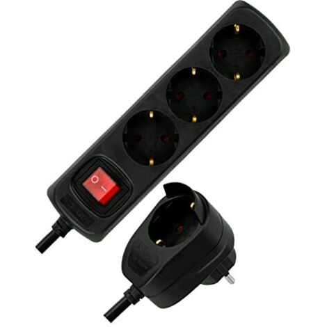 REV 0012392514 Multipresa 3 prese con interruttore nero