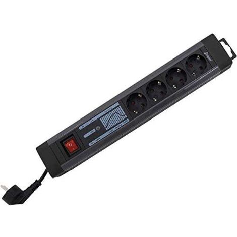 REV 0015462513 Steckdosenleiste mit Schalter 4fach Schwarz Schutzkontakt 1 St.