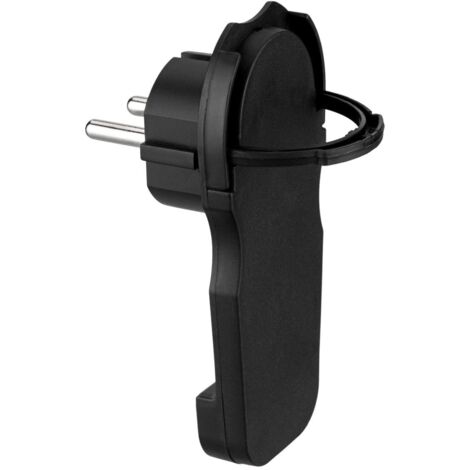 REV 0018260500 Schutzkontakt-Flachstecker   230 V Schwarz IP20